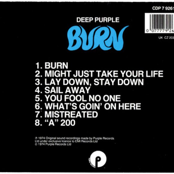 deep purple burn mint 1989 uk cd - blackmore coverdale hard rock mistreated - Picture 3 of 4